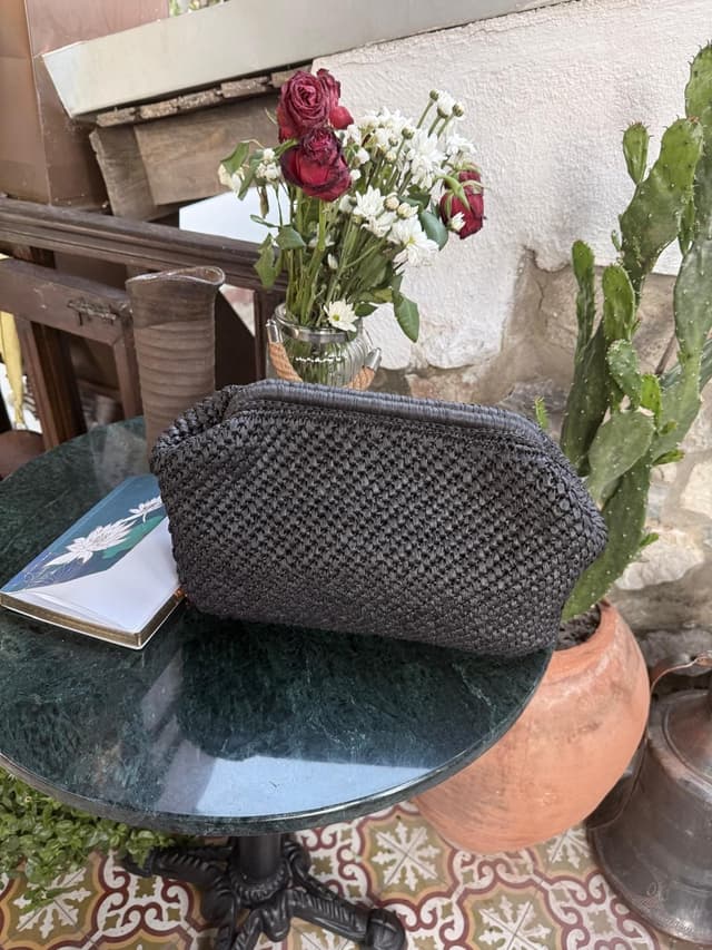 Black Woven Clutch