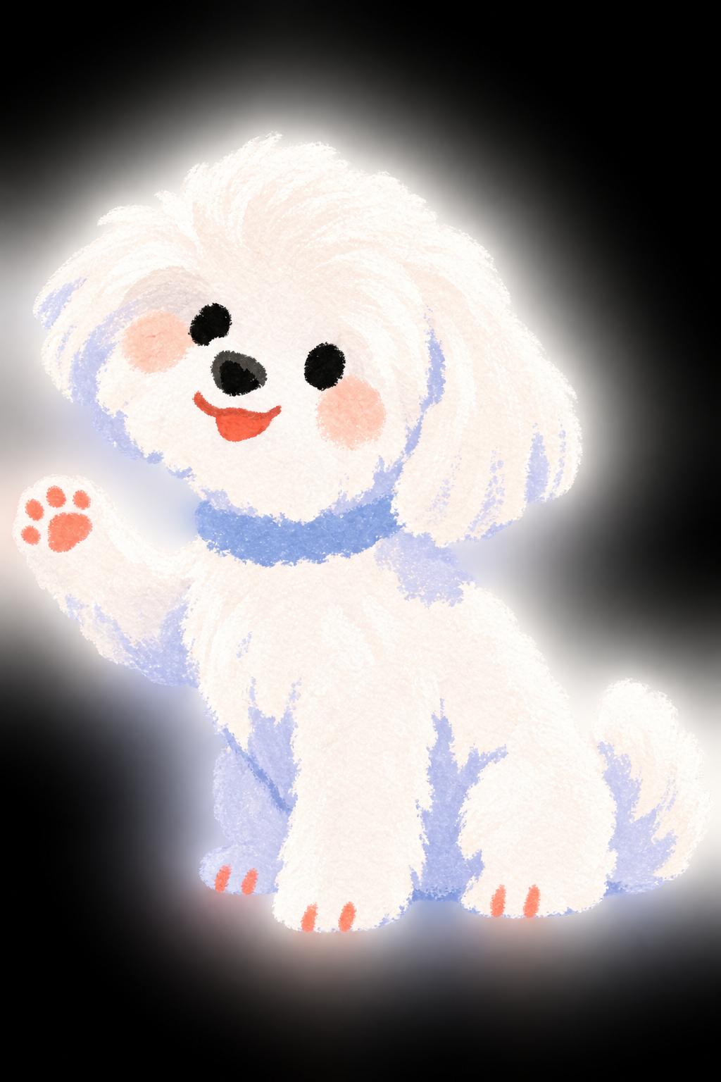 Maya waving a paw